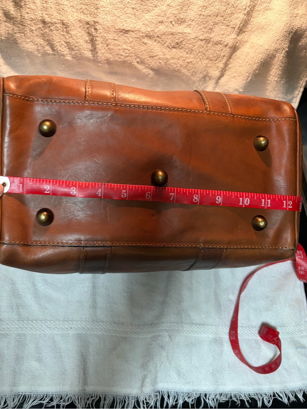 Structured Brown Leather Satchel with Detachable Strap - Picture 11 of 15